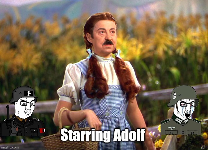 Idk something witty | Starring Adolf | image tagged in dunkin donuts,fred,face swap | made w/ Imgflip meme maker