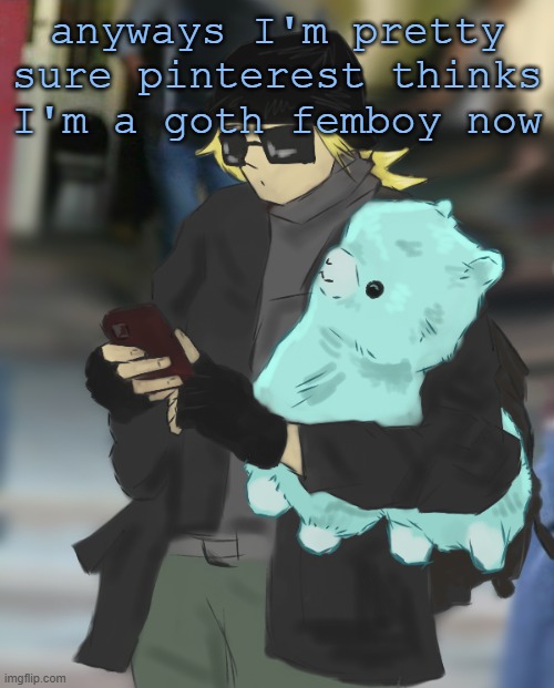 Disco llama plush | anyways I'm pretty sure pinterest thinks I'm a goth femboy now | image tagged in disco llama plush | made w/ Imgflip meme maker