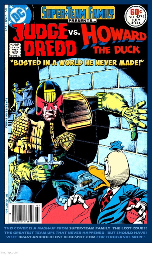 image tagged in judge dredd,howard the duck,mashup,confusion | made w/ Imgflip meme maker