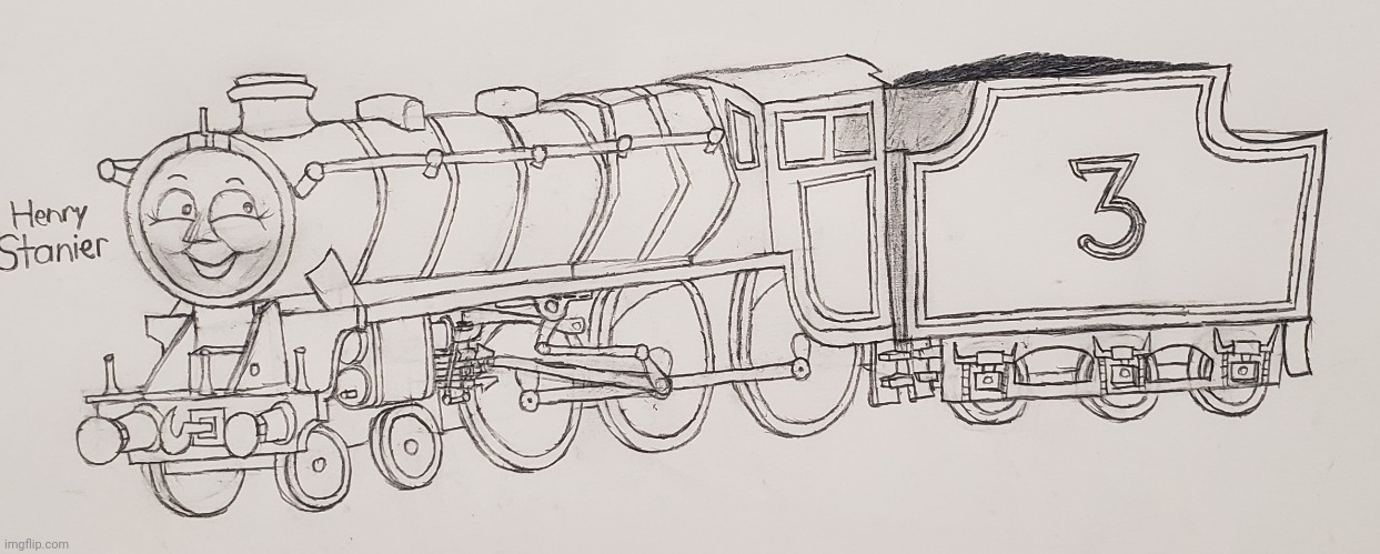 Day 3 of drawing the Eight Famous Engines | image tagged in thomas the tank engine,retake,drawing | made w/ Imgflip meme maker