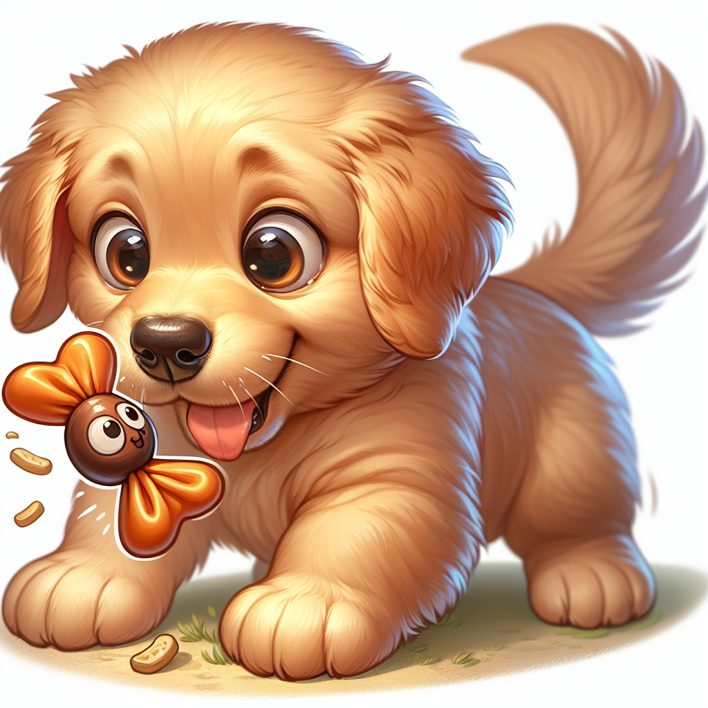 Golden retriever puppy finally finding treat Blank Meme Template