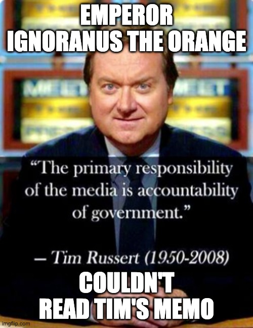 Couldn't read the memo | EMPEROR IGNORANUS THE ORANGE; COULDN'T READ TIM'S MEMO | image tagged in orange ignoranus couldn't read the memo | made w/ Imgflip meme maker