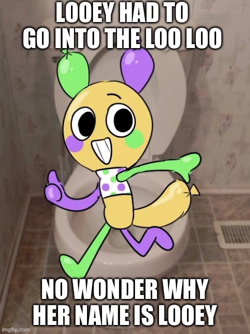 Ms LOOEY Needs to go on the Loo Loo | LOOEY HAD TO GO INTO THE LOO LOO; NO WONDER WHY HER NAME IS LOOEY | image tagged in toilet seat up,looey,funny,memes,dandy's world,anti dandy's world | made w/ Imgflip meme maker