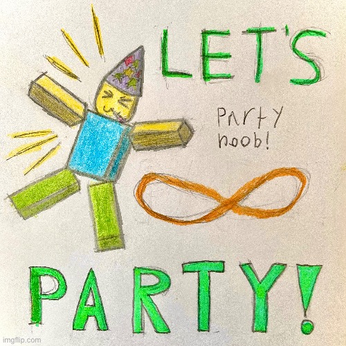 Made party noob from regretivator! | image tagged in roblox,art,roblox noob | made w/ Imgflip meme maker