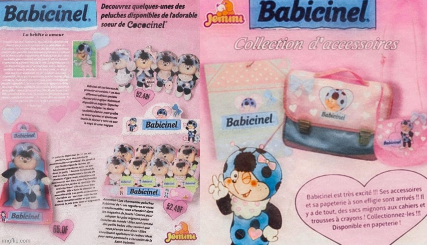 Babicinel (Babimiel) Catalog from Cococinel TV series 1992 | image tagged in cococinel,blue ladybug,catalog,pink kawaii catalog | made w/ Imgflip meme maker