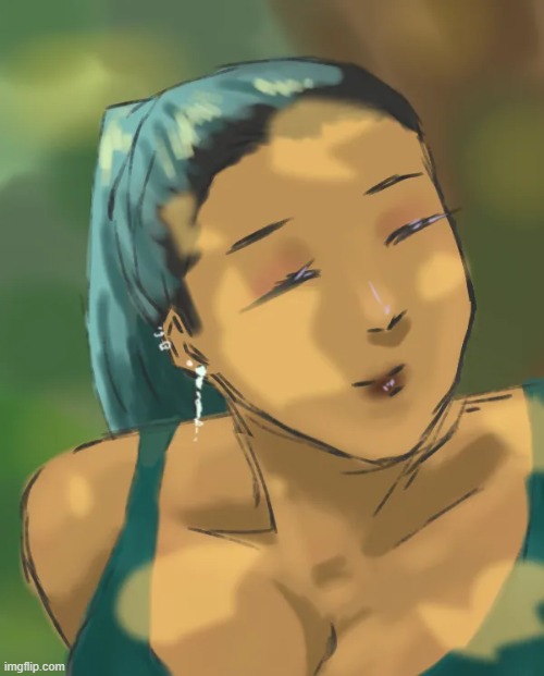 she looks too happy, I should probably change that | made w/ Imgflip meme maker