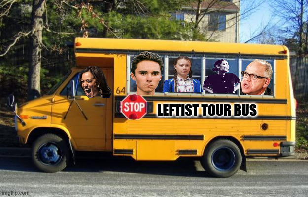 Short Bus | LEFTIST TOUR BUS | image tagged in short bus | made w/ Imgflip meme maker