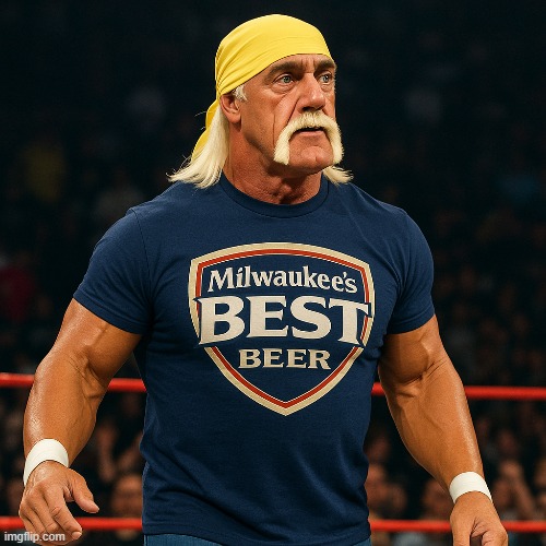 It's great beer brother! | image tagged in bad beer,hulk hogan,american | made w/ Imgflip meme maker