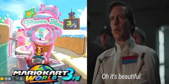 Sky-High Sundae meme | image tagged in memes,mario kart,video games,super mario bros,nintendo,starwars | made w/ Imgflip meme maker