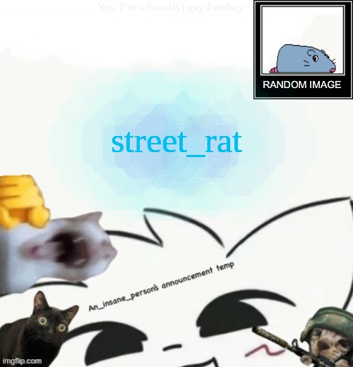 My lil announcement | street_rat | image tagged in my lil announcement | made w/ Imgflip meme maker