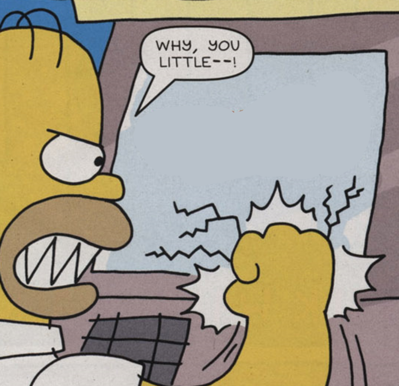 Homer Simpson punching ATM Blank Meme Template