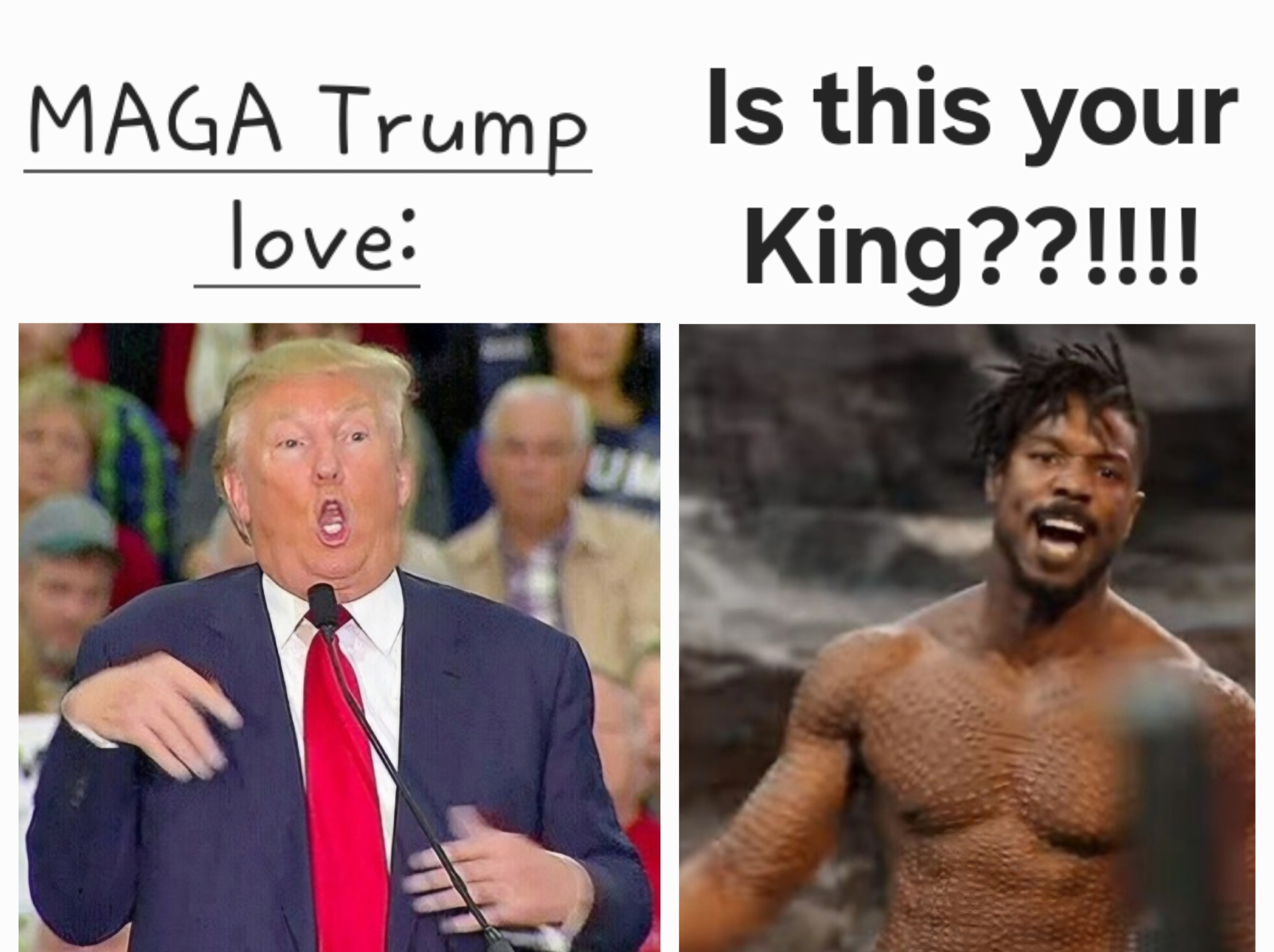 Trump Mocking disabled Killmonger Is this your King Blank Meme Template