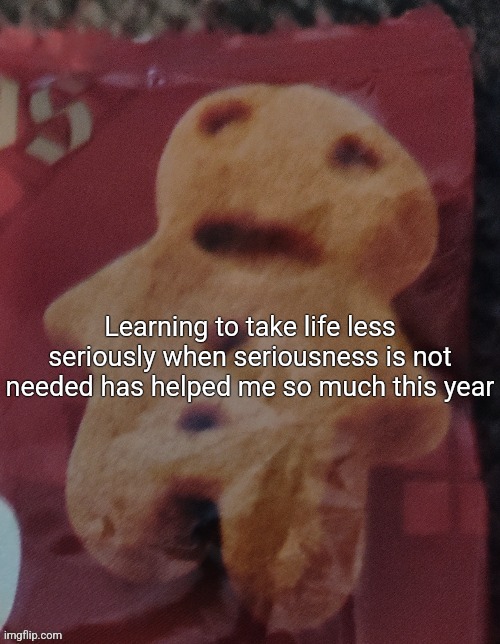 Cookie | Learning to take life less seriously when seriousness is not needed has helped me so much this year | image tagged in cookie | made w/ Imgflip meme maker