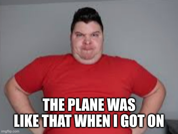 nikkado | THE PLANE WAS LIKE THAT WHEN I GOT ON | image tagged in nikkado | made w/ Imgflip meme maker
