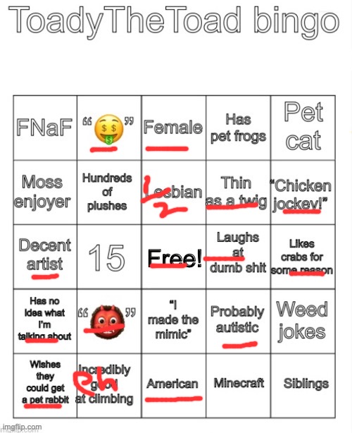 I WANT PET FROGS BUT I HAVE TO CLEAN MY ROOM FIRST ARGGH | image tagged in toadythetoad bingo | made w/ Imgflip meme maker