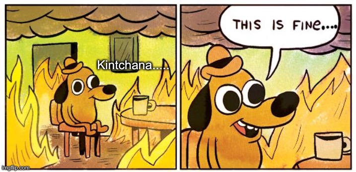 Meooooooowwwwaaaaaa | Kintchana..... | image tagged in memes,this is fine | made w/ Imgflip meme maker