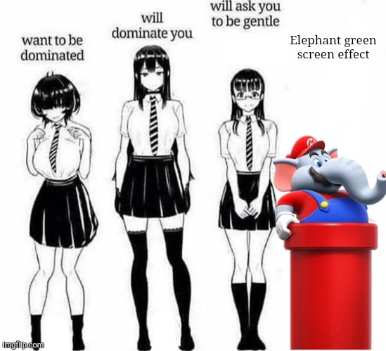 Elephant Green Screen Effect | Elephant green screen effect | image tagged in want to be dominated | made w/ Imgflip meme maker