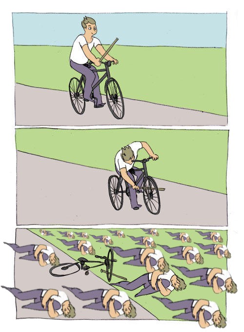 bike fail multiples Blank Meme Template