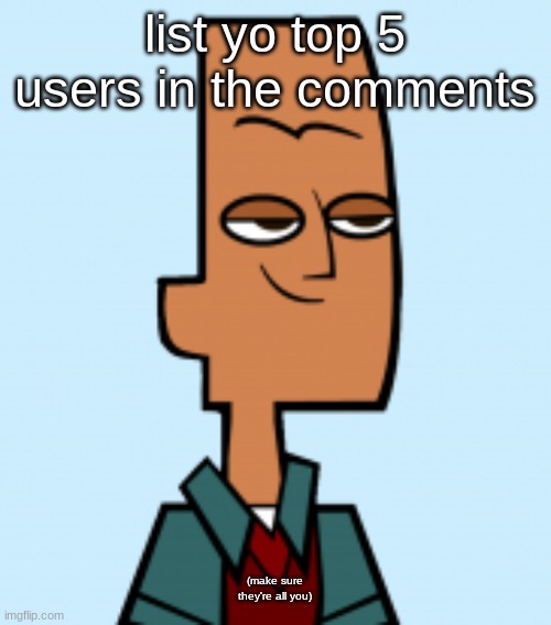 noah | list yo top 5 users in the comments; (make sure they're all you) | image tagged in noah | made w/ Imgflip meme maker