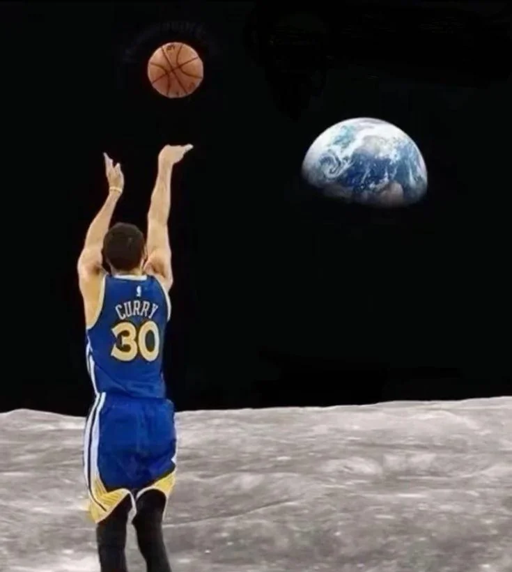 Stephen curry shoot from moon Blank Meme Template