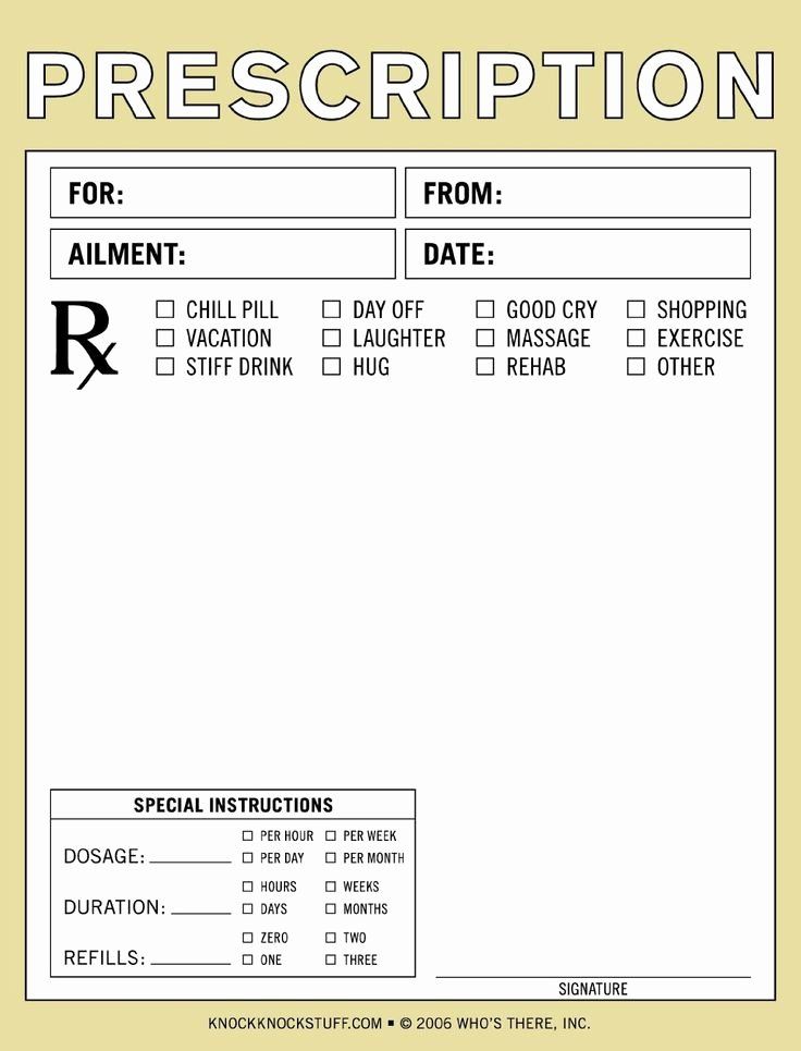 Fake prescription Blank Meme Template