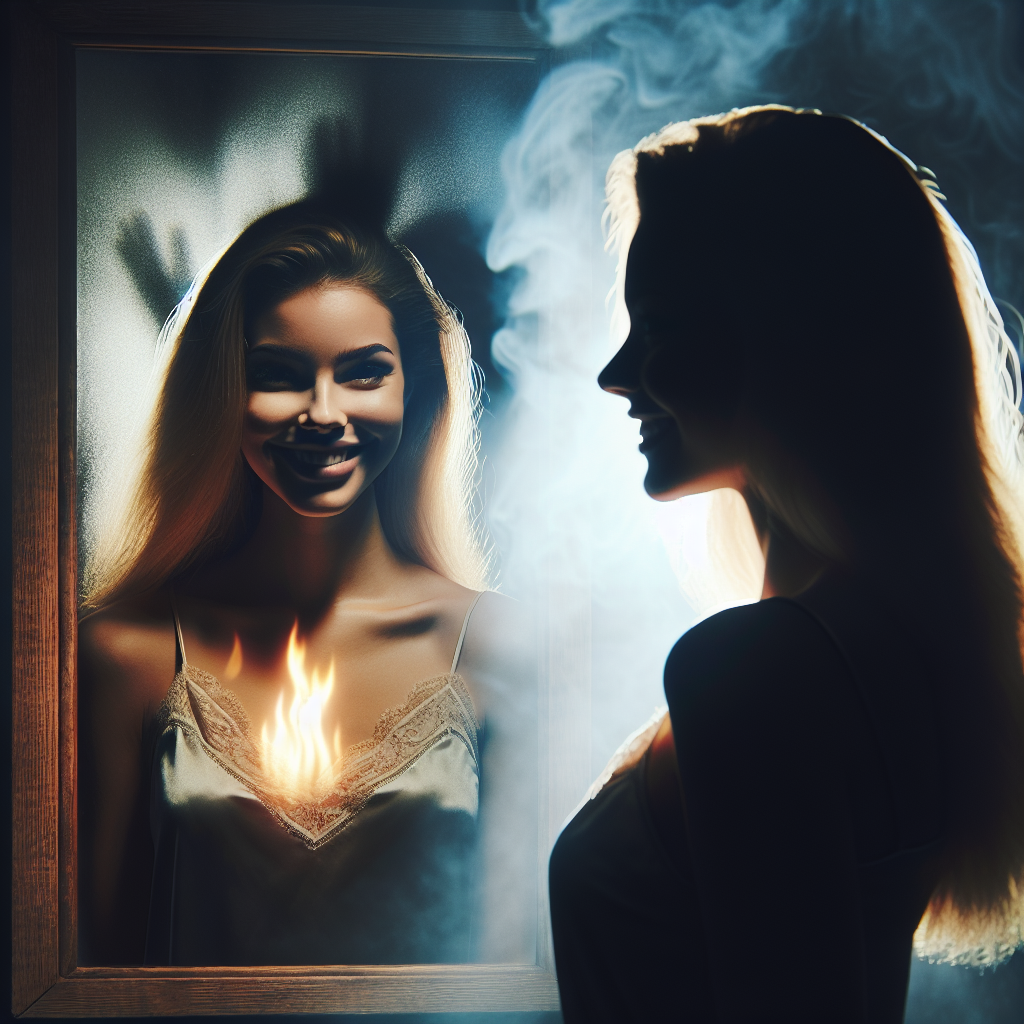 Silhouette of a woman with long blonde hair smiling softly in a Blank Meme Template