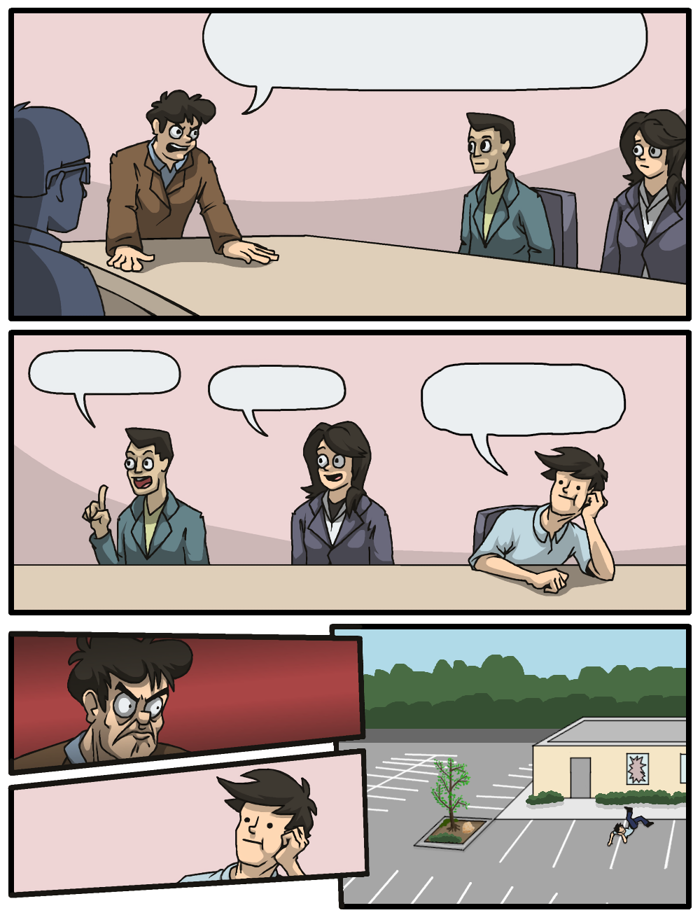 board room suggestion single story Blank Meme Template