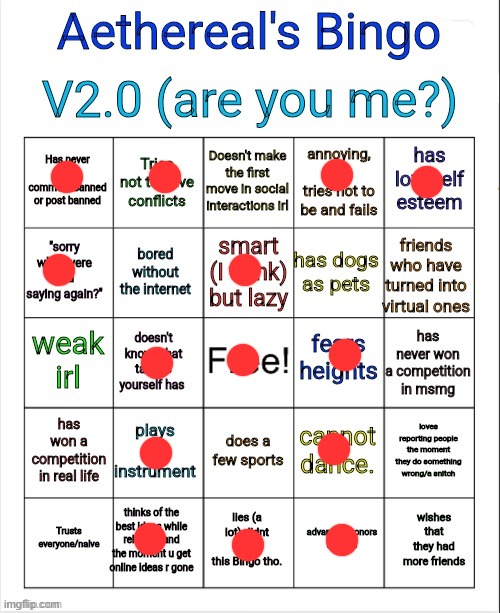 sum of these are so real | image tagged in aethereal's bingo v2 0 | made w/ Imgflip meme maker