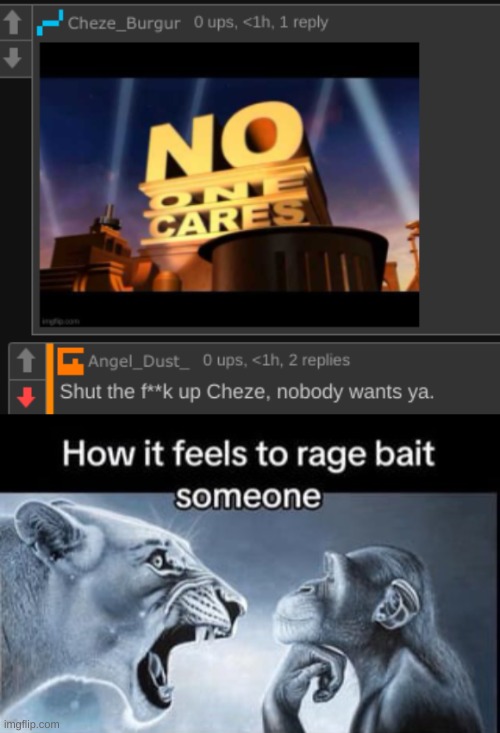 image tagged in how it feels to rage bait someone | made w/ Imgflip meme maker