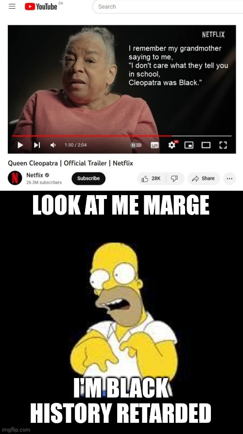 Black History Retarded | LOOK AT ME MARGE; I'M BLACK HISTORY RETARDED | image tagged in look marge,oh no it's retarded,black history month,why are you reading the tags,aaaaand its gone,shut up | made w/ Imgflip meme maker
