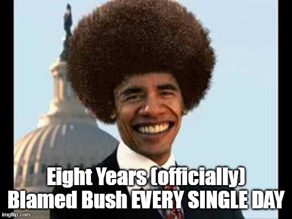 Eight Years (officially)
Blamed Bush EVERY SINGLE DAY | made w/ Imgflip meme maker