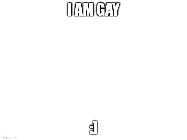 I AM GAY; :] | made w/ Imgflip meme maker