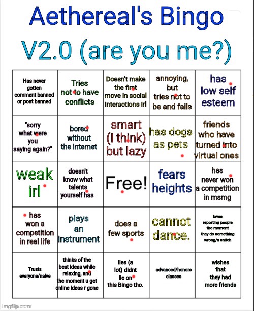 Meme | image tagged in aethereal's bingo v2 0 | made w/ Imgflip meme maker