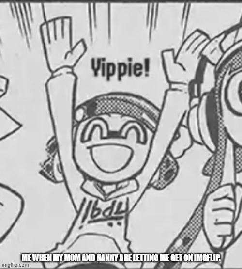 Yippie Bobble Hat | ME WHEN MY MOM AND NANNY ARE LETTING ME GET ON IMGFLIP. | image tagged in yippie bobble hat | made w/ Imgflip meme maker