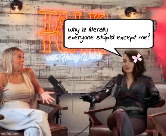 Why am I the smartest person in the world? Iz it because I'm the main character? | Why iz literally everyone stupid except me? | image tagged in talk tuah guest stormfront,memeus | made w/ Imgflip meme maker