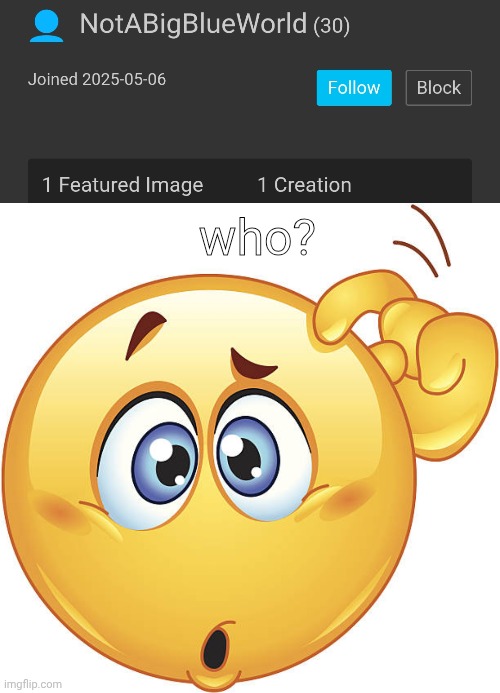 who? | image tagged in confused emoji | made w/ Imgflip meme maker