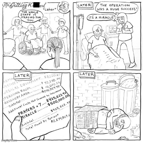Cost of a Miracle | image tagged in comics | made w/ Imgflip meme maker