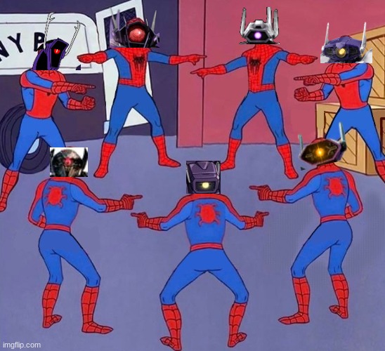 Spiderman multiple | image tagged in spiderman multiple,transformers,shockwave | made w/ Imgflip meme maker