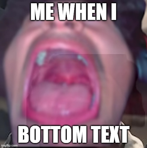 BOTTOM TEXT | ME WHEN I; BOTTOM TEXT | image tagged in kingsammelot,bottom text,me when | made w/ Imgflip meme maker