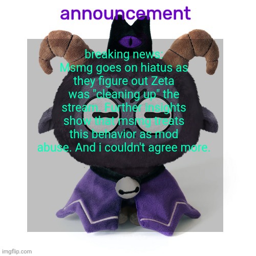 ermmmm ummmm idkkkk | breaking news: Msmg goes on hiatus as they figure out Zeta was "cleaning up" the stream. Further insights show that msmg treats this behavior as mod abuse. And i couldn't agree more. | image tagged in ermmmm ummmm idkkkk | made w/ Imgflip meme maker