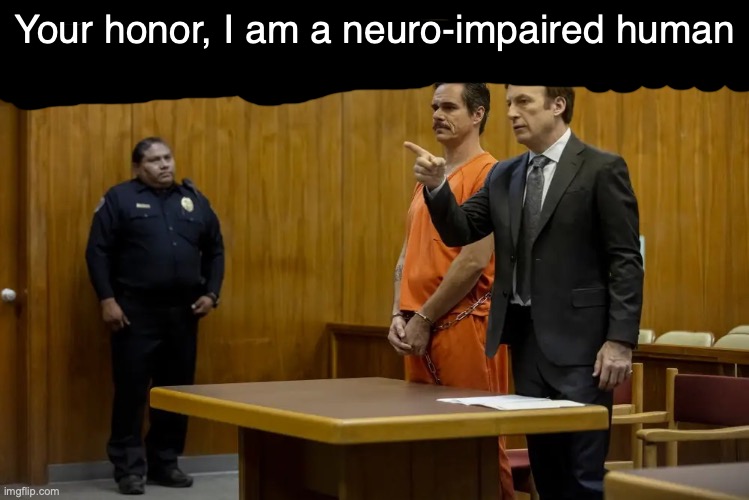 me fr | Your honor, I am a neuro-impaired human | image tagged in your honor my client ___ | made w/ Imgflip meme maker