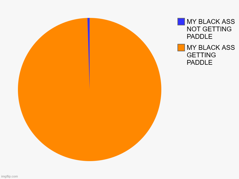 MY BLACK ASS GETTING PADDLE, MY BLACK ASS NOT GETTING PADDLE | image tagged in charts,pie charts,funny | made w/ Imgflip chart maker