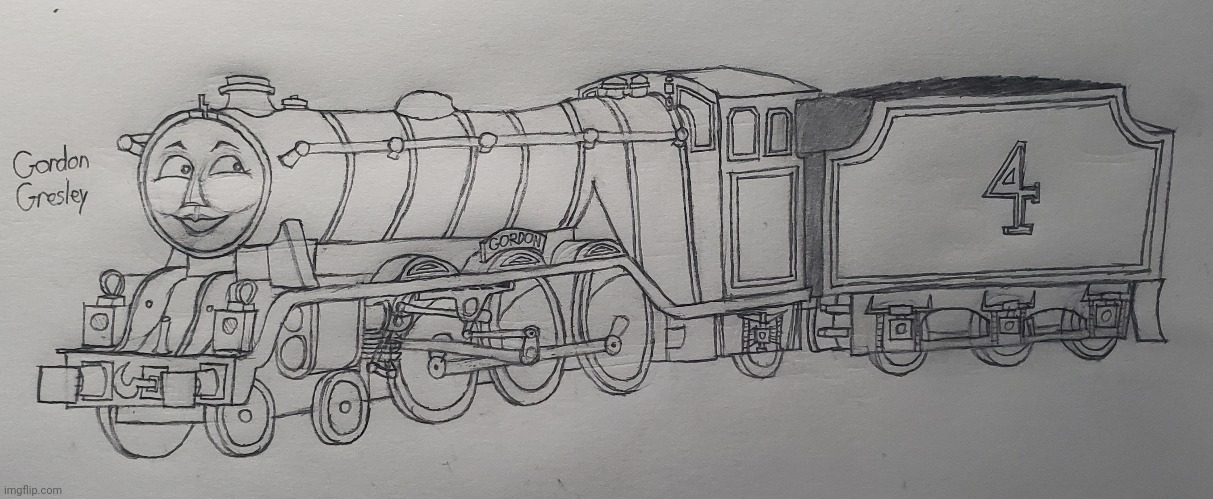 Day 4 of drawing the Eight Famous Engines | image tagged in thomas the tank engine,retake,drawing | made w/ Imgflip meme maker