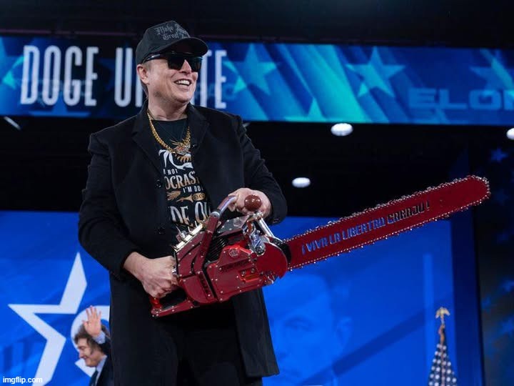 Musk Chainsaw | image tagged in musk chainsaw | made w/ Imgflip meme maker