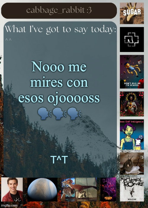 Impacto | Nooo me mires con esos ojooooss 🗣️🗣️🗣️; T^T | image tagged in cabbage_rabbit | made w/ Imgflip meme maker