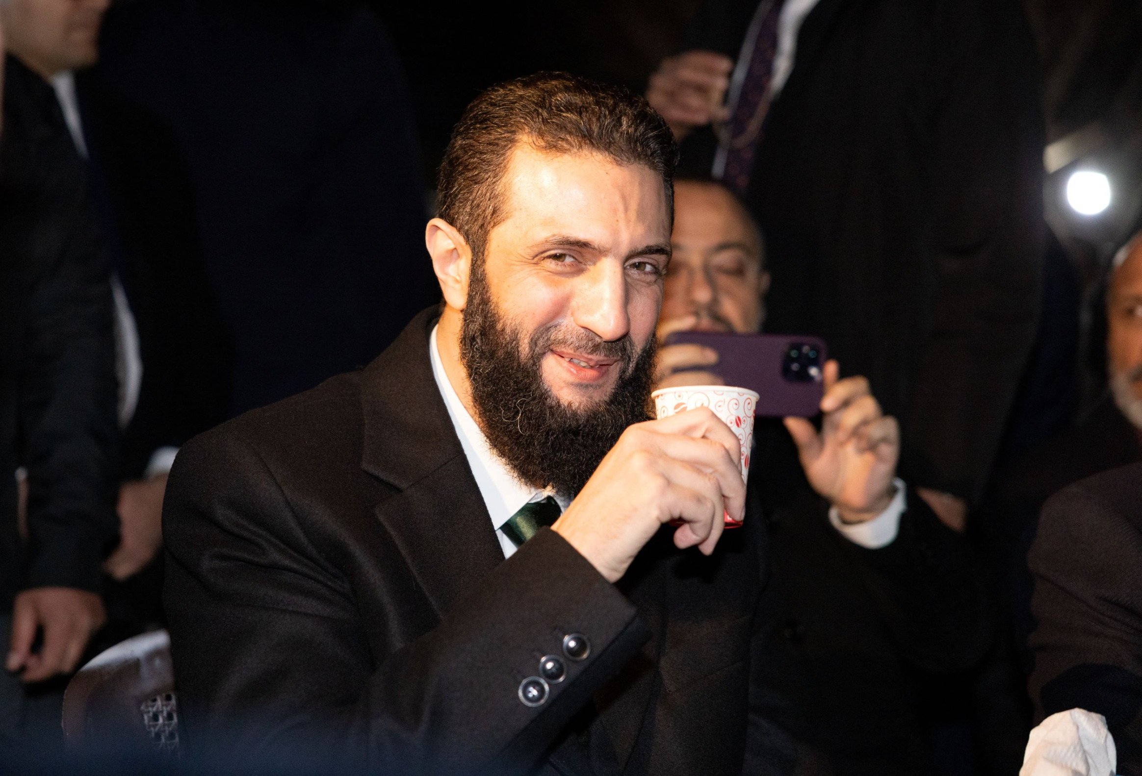 Jolani drinking Blank Meme Template