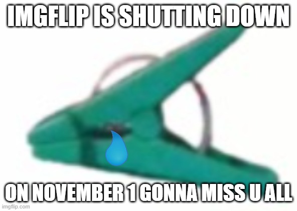this is real | IMGFLIP IS SHUTTING DOWN; ON NOVEMBER 1 GONNA MISS U ALL | image tagged in imflip si shutting down | made w/ Imgflip meme maker