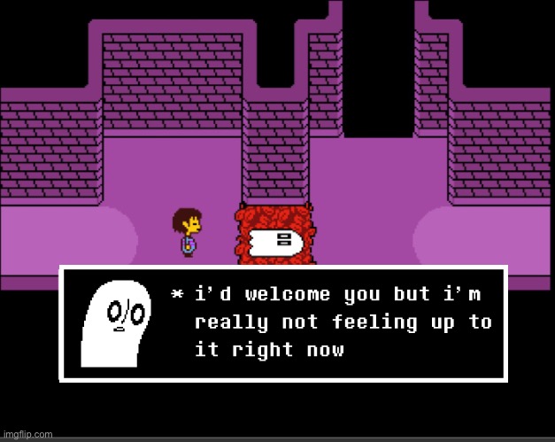Napstablook_the_ghost welcome temp new Blank Meme Template