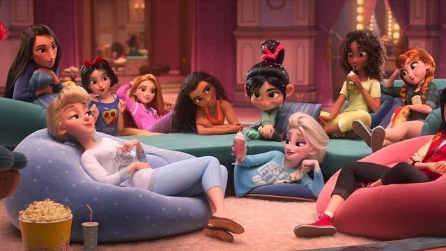 High Quality Out of the Disney Princesses pajamas or comfy wear in Ralph Brea Blank Meme Template