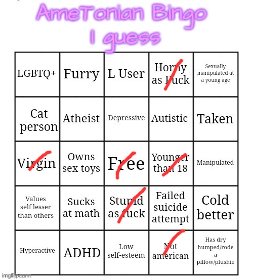 AmeTonian Bingo | image tagged in ametonian bingo | made w/ Imgflip meme maker